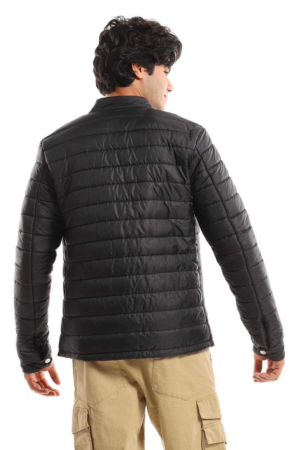 Quilted Band Neck Waterproof Jacket