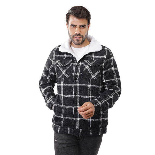 Coup – checkered Jacket with Long Sleeves and Button Closure