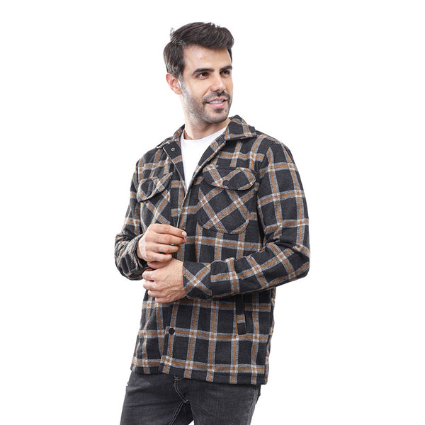Coup – checkered Jacket with Long Sleeves and Button Closure