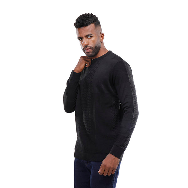 Coup – Solid Crew Neck Sweater with Long Sleeves