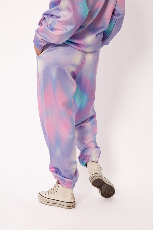 Space all over print sweatpants