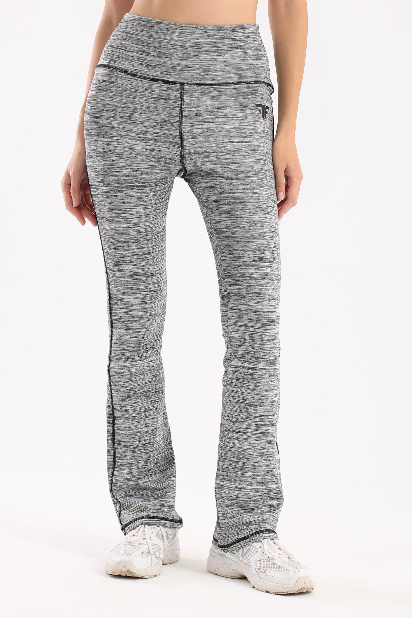 Ash grey heather yoga flare pants