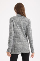 Ash grey heather half zipper sweatshirt