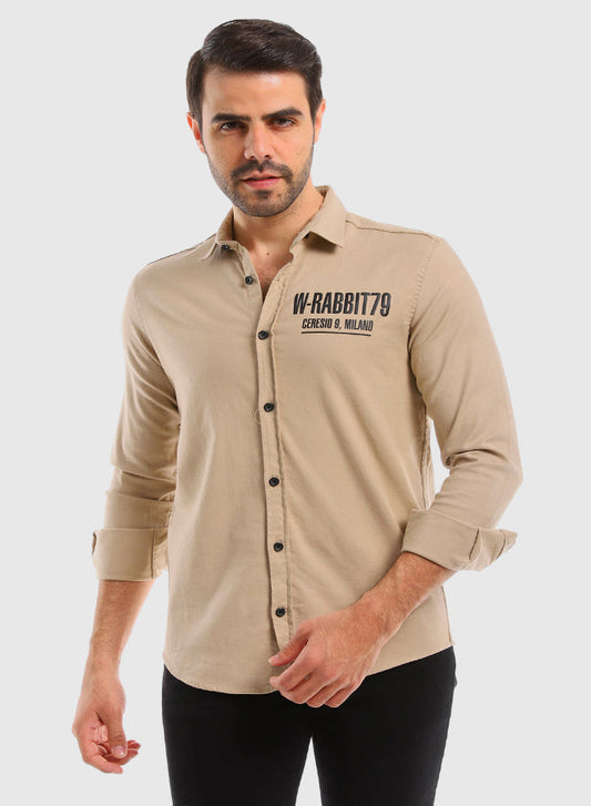 Cuff Long Sleeves Printed Shirt