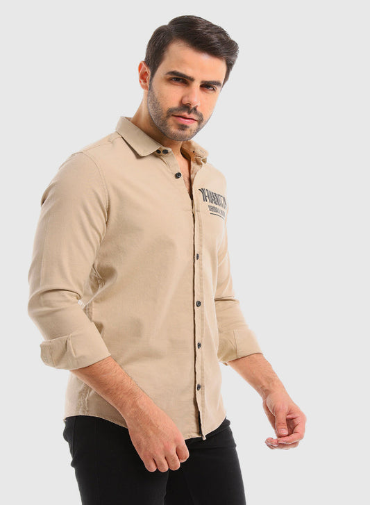 Cuff Long Sleeves Printed Shirt