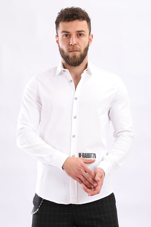 Printed Long Sleeves Button Down Shirt