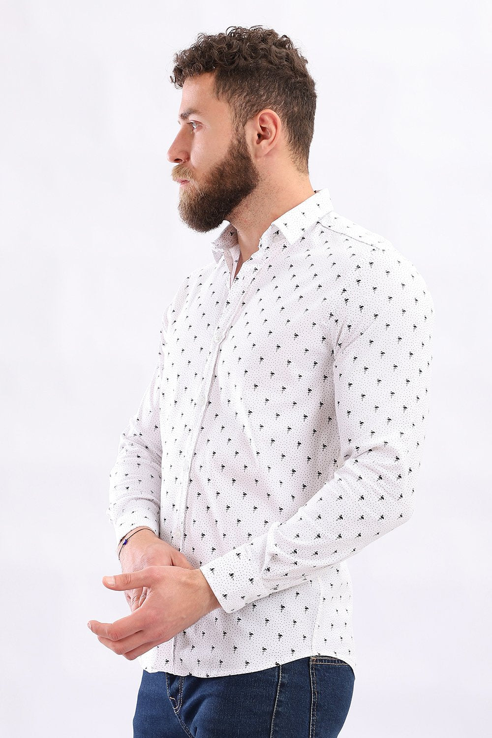 قميص فايروركس بأكمام قصيرة وأزرار - أبيض