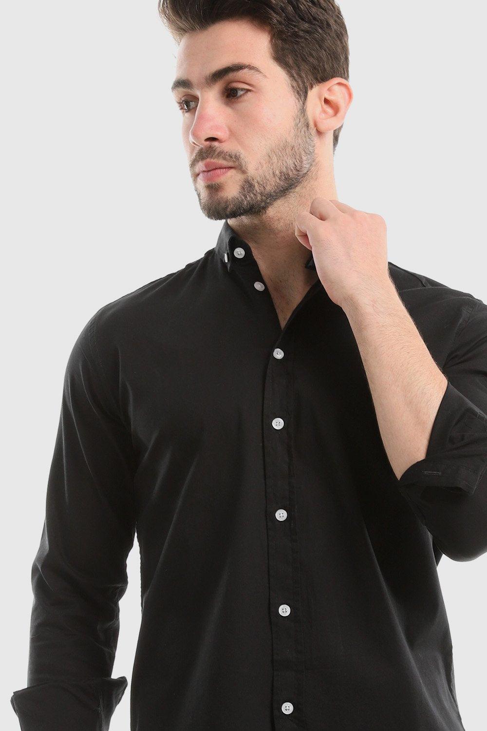 Plain Buttoned Down Long Sleeves Shirt