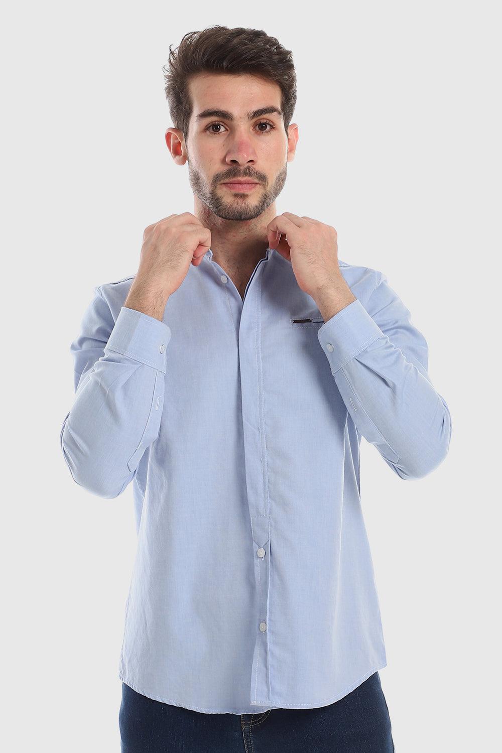 Modish Mandarin Collar Button Down Shirt