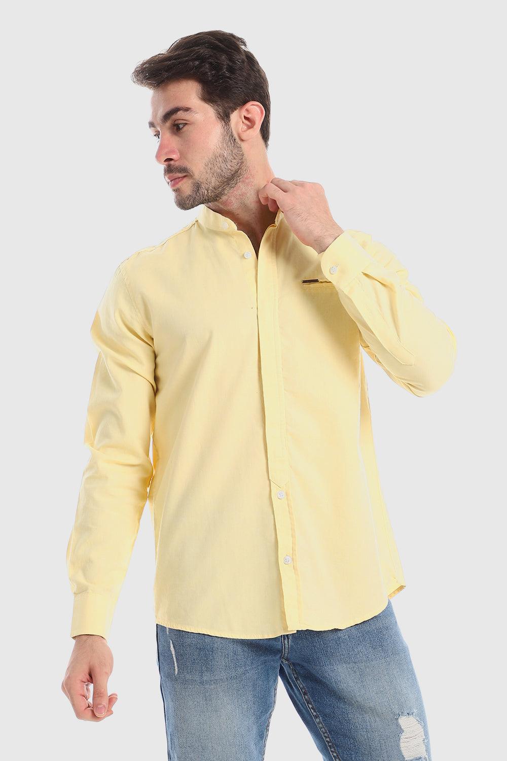 Modish Mandarin Collar Button Down Shirt