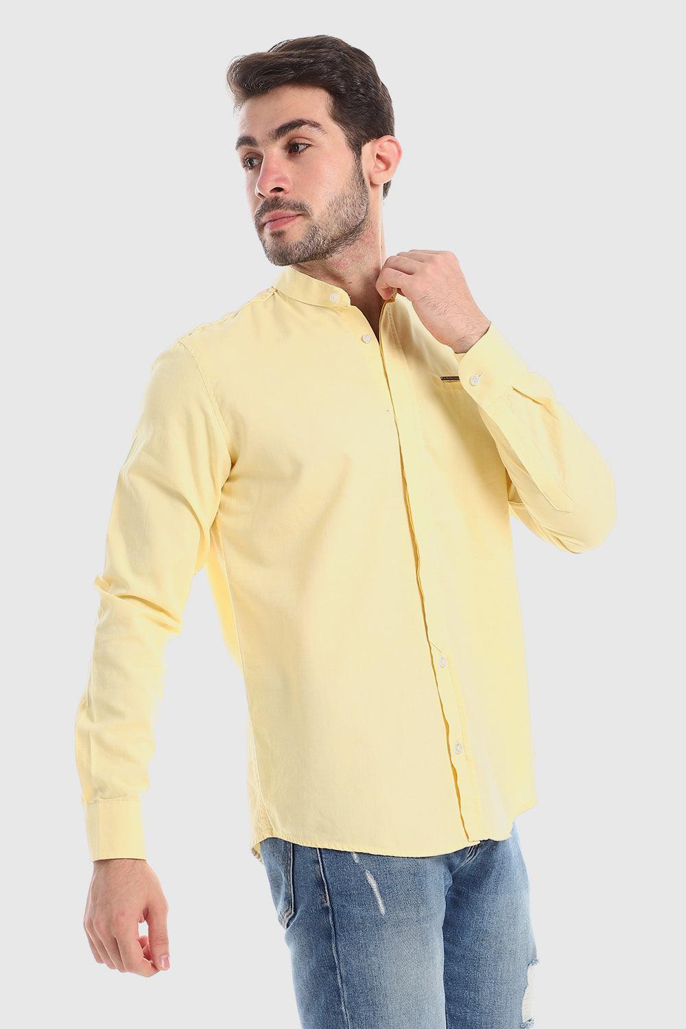 Modish Mandarin Collar Button Down Shirt