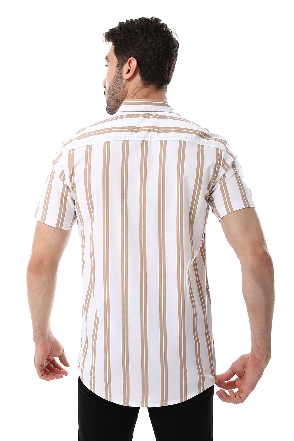 Striped Pattern Short Sleeves Shirt