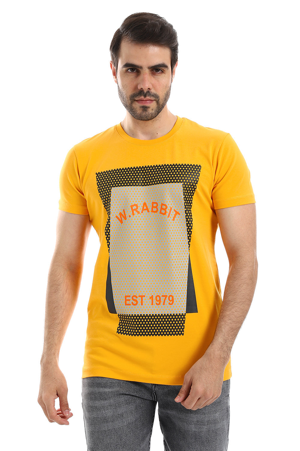 "W.Rabbit EST 1979" Printed Round Neck T-Shirt