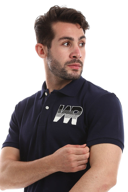 Side Stitched Patch Cotton Polo Shirt