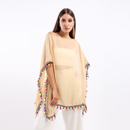 Slip On Cover Up With Tassels Trim
