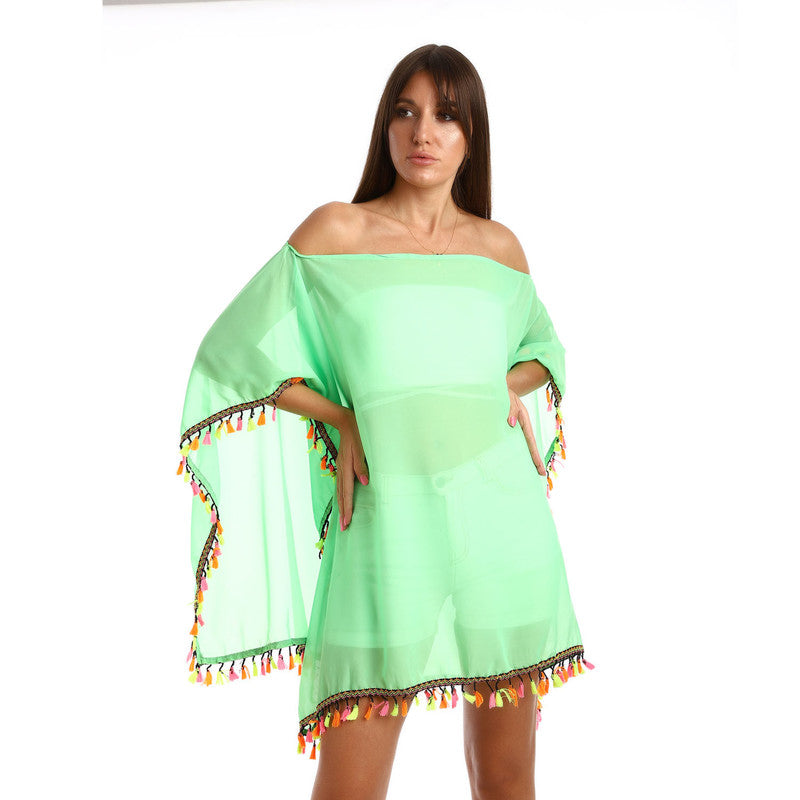 Slip On Cover Up With Tassels Trim
