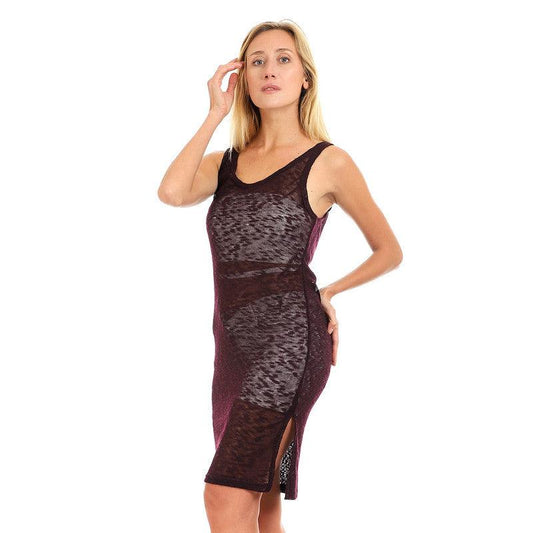 Side Slits Sleeveless Knitted Cover-up