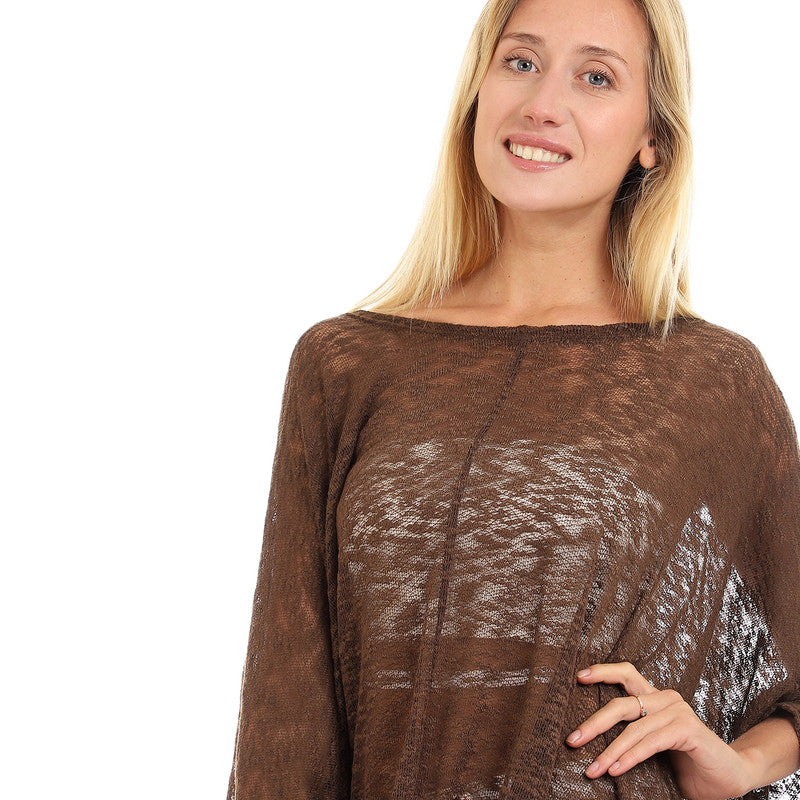 Loose Wide Round Neck Slip On Cover-up