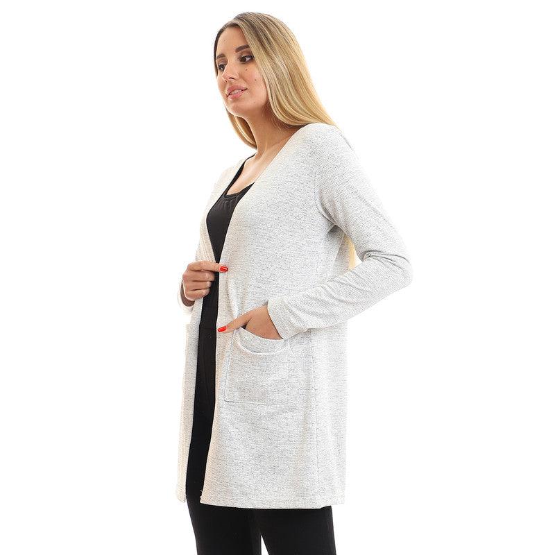 Open Neckline Slip On Cardigan