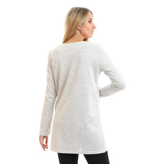 Open Neckline Slip On Cardigan