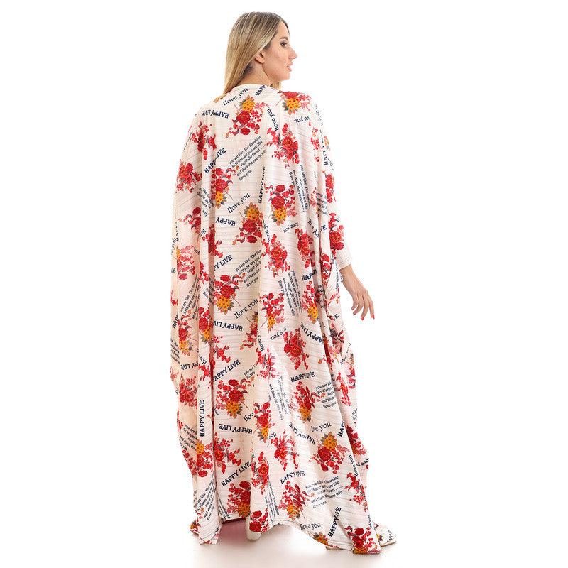 Short Sleeves Slip On Self Printed Kimono