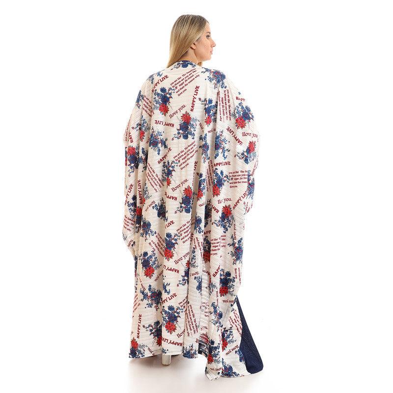 Short Sleeves Slip On Self Printed Kimono