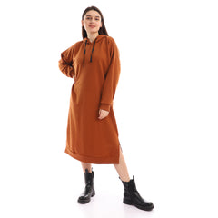 Oversized Plain Long Dress with Hood