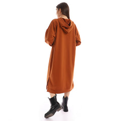Oversized Plain Long Dress with Hood