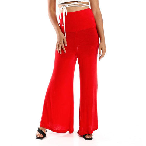 Solid Pattern Flare Fit Pants