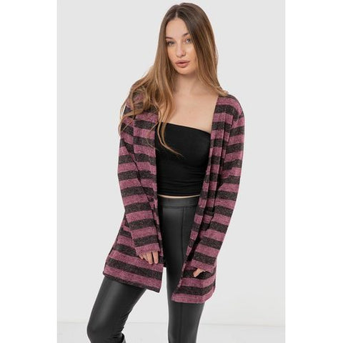 Wild Striped Cardigan With Pockets