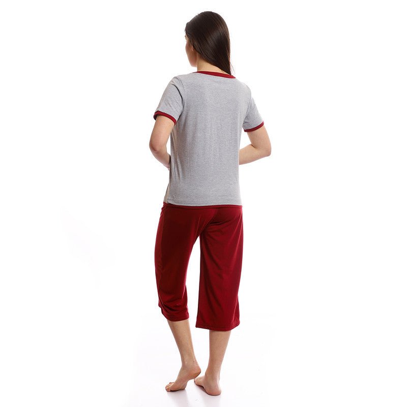 Bi-Tone Comfy Pantacourt Pajama Set