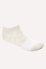 Light Grey & White Casual Ankle Socks