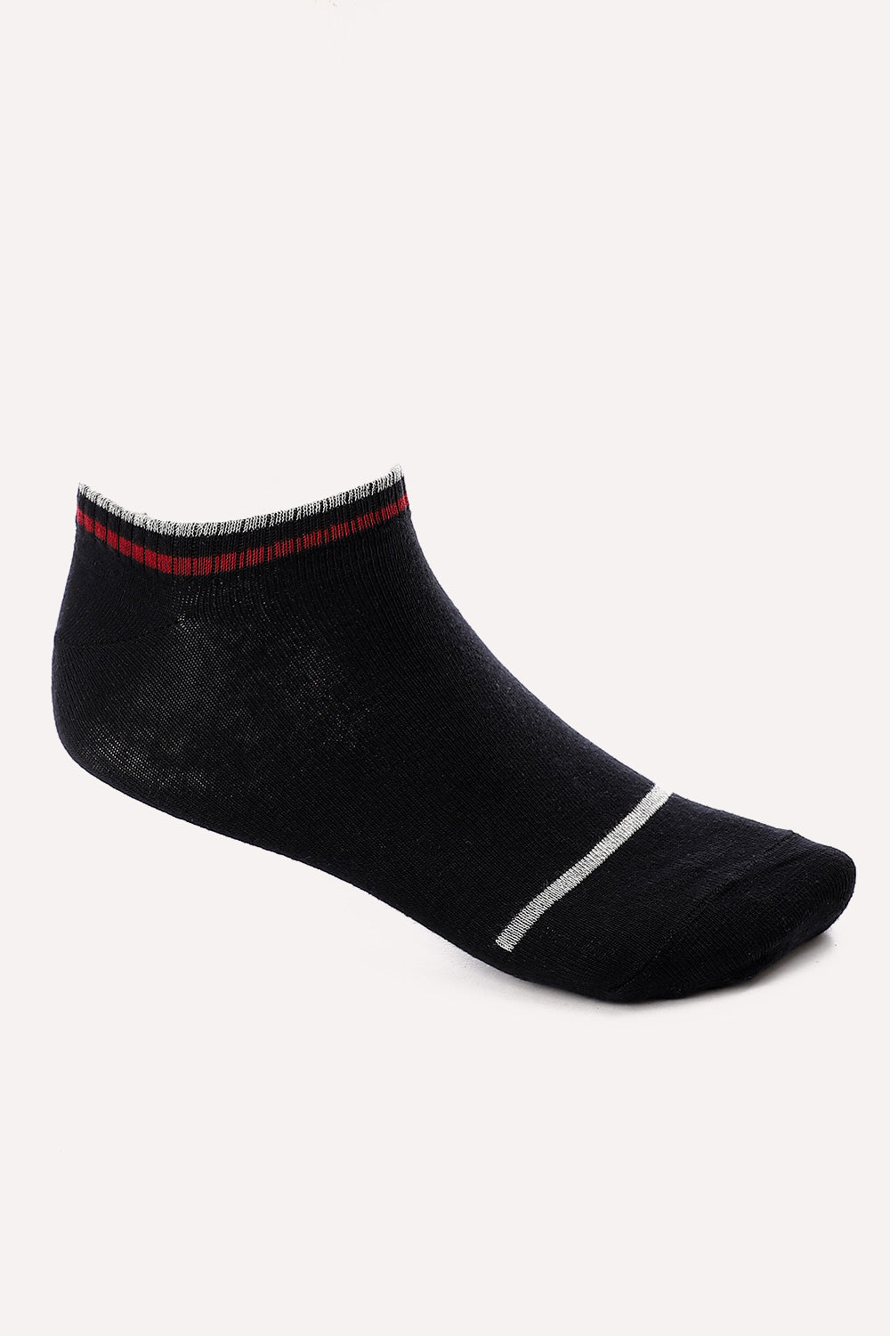 Lined Elastic Trim Ankle Socks