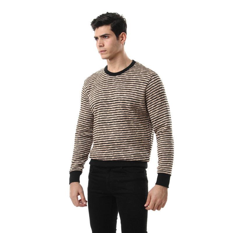 Unisex Thin Stripes Round Sweatshirt