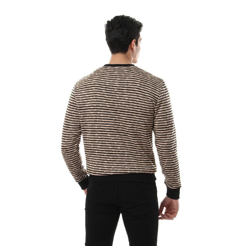 Unisex Thin Stripes Round Sweatshirt