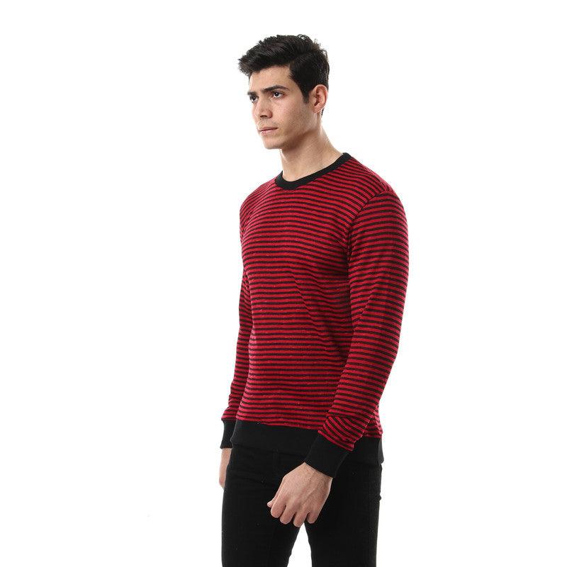 Unisex Thin Stripes Round Sweatshirt