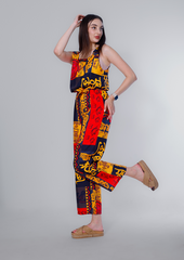 Kava Women Jumpsuit Summer Comfortable Fit Multi color Red