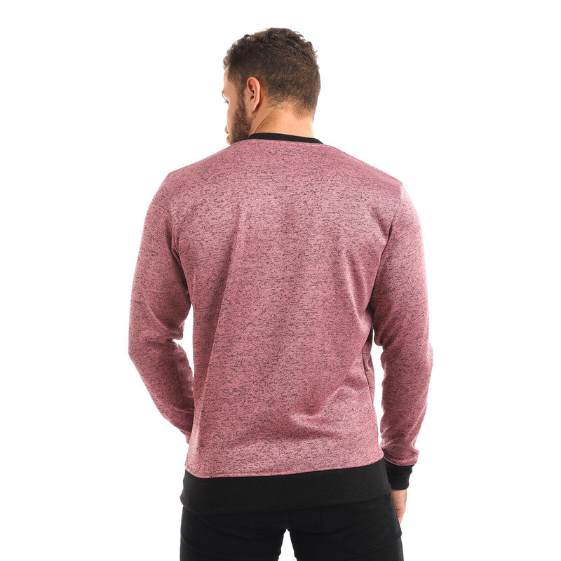 Knitted V-neck Slip On Sweatshirt