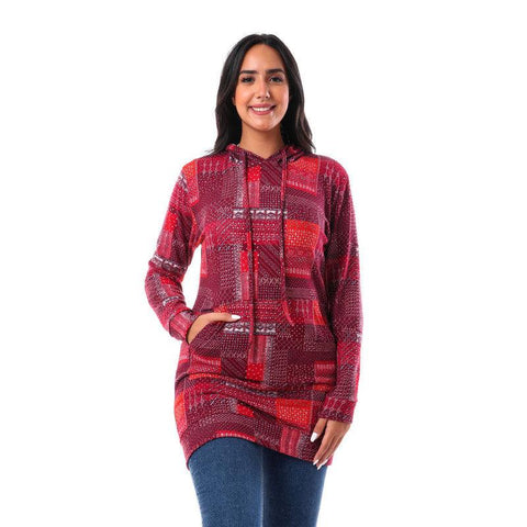 Patterned Slip On Hoodie