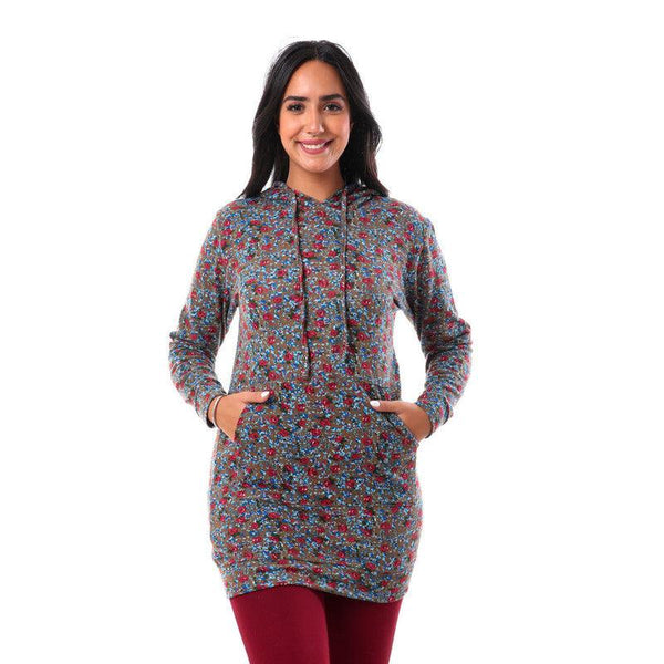 Floral Long Sleeves Hoodie