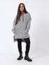 High-Low Striped Fleece Knitted Hoodie