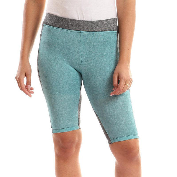 Bi-Tone Elastic Waist Cotton Shorts