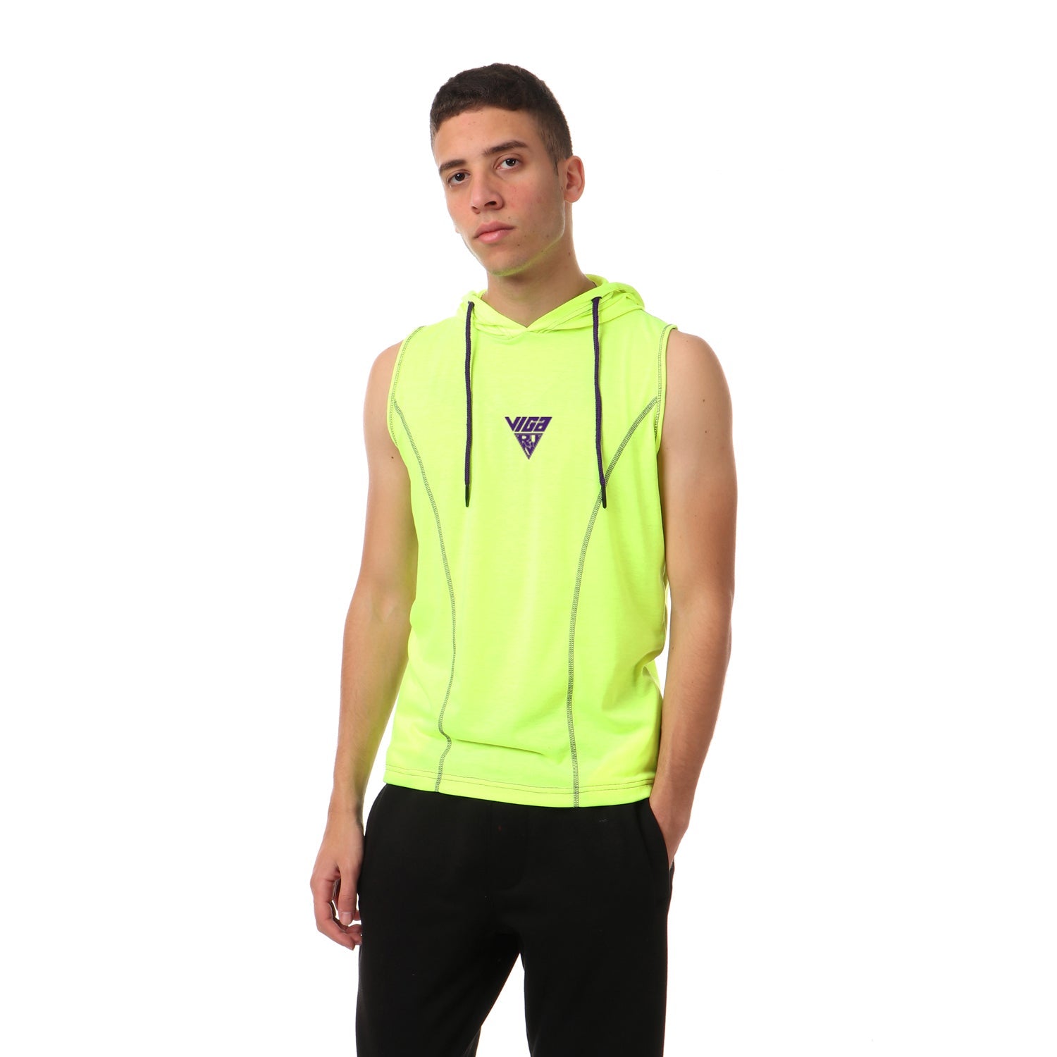Viga contrast sleeveless hoodie - 5 colors