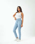 High-Waist Medium Washed Mom-Fit Jeans.