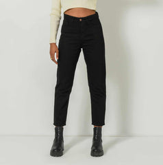 High-Waist Black Mom-Fit Jeans.
