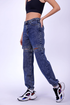 High waist detachable jeans