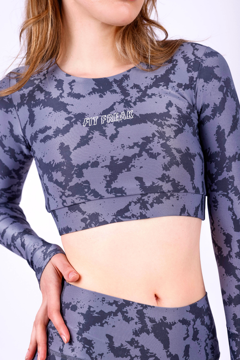Camouflage long sleeve top