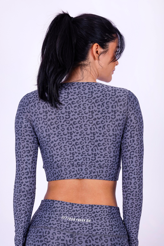 Cool grey leopard long sleeve top