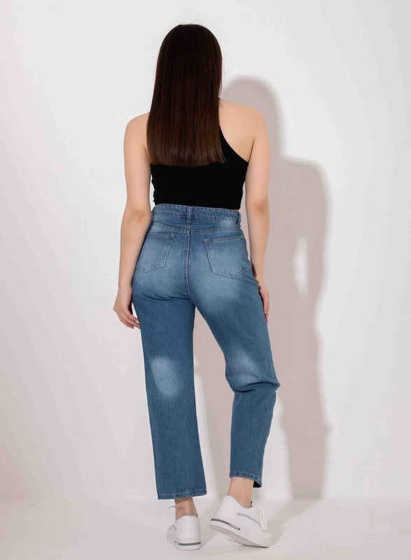Women Scratched Jeans Pants