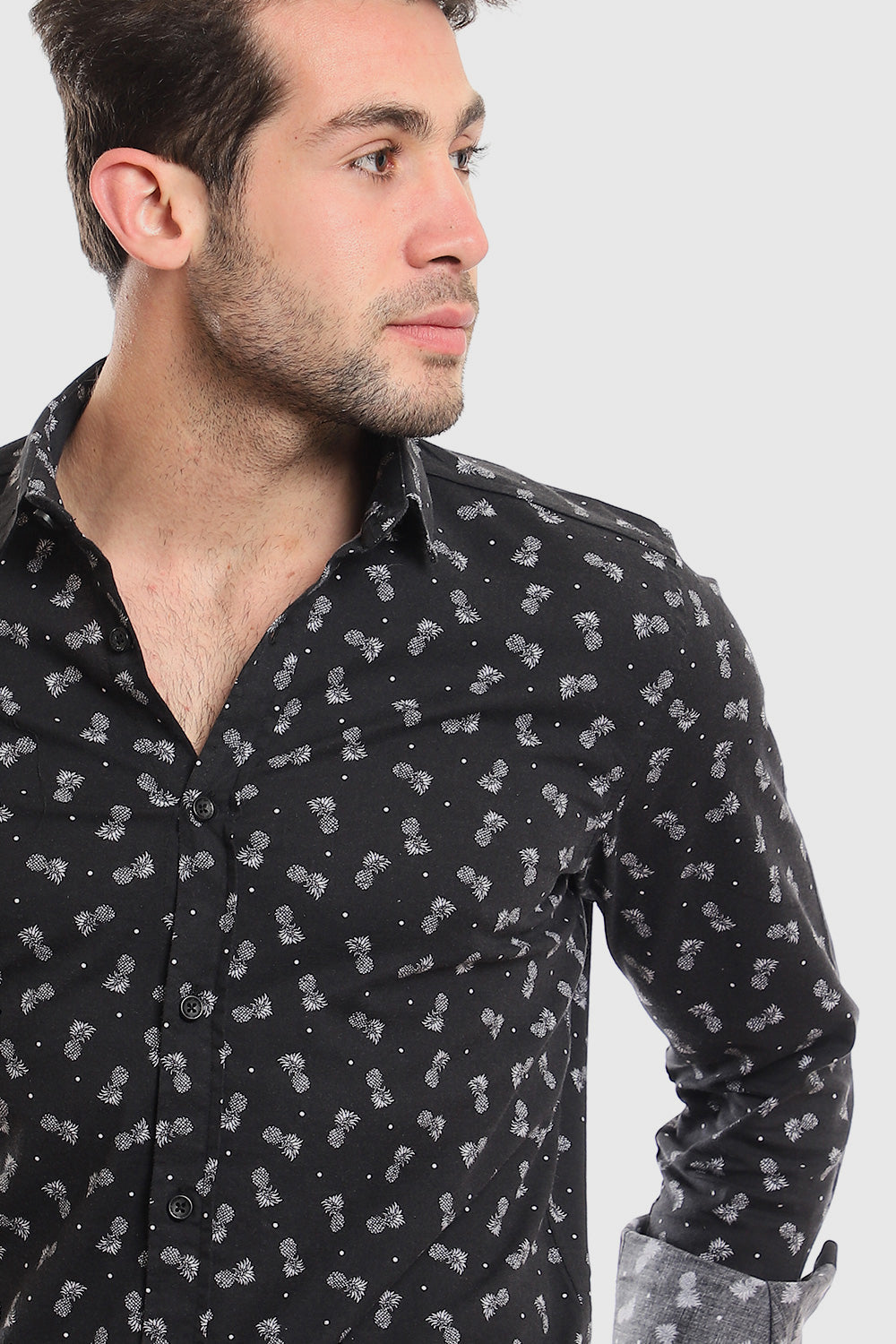 Buttons Down Pineapple Long Sleeves Shirt